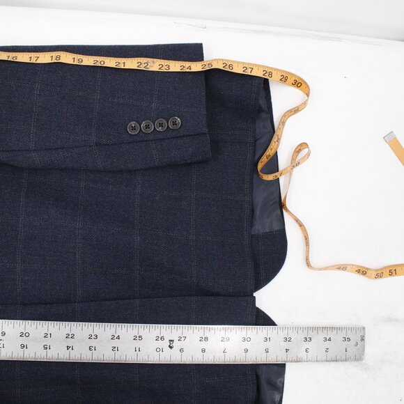 Lauren Ralph Lauren Sport Coat Men's 44R Herringbone Windowpane Wool Two Button - Picture 5 of 12